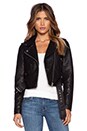 view 1 of 5 City Moto Vegan Leather Jacket in Black