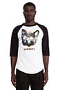 view 1 of 3 OFWGKTA Tron Cat Raglan Jersey in Black & White in Black White