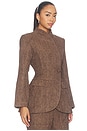 view 2 of 4 Tweed Tailored Blazer in Dark Brown