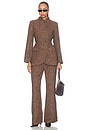 view 5 of 4 Tweed Tailored Blazer in Dark Brown