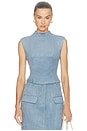 view 1 of 4 Faux Suede Sleeveless Top in Blue