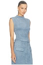 view 2 of 4 Faux Suede Sleeveless Top in Blue