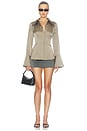 view 5 of 4 Satin Shirt in Taupe