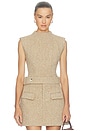 view 1 of 5 Wool Mix Tweed Sleeveless Top in Brown