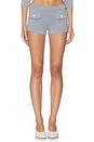 view 1 of 6 Button Mini Short in Light Blue Grey