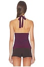 view 3 of 5 Halter Top in Red & Navy Stripe