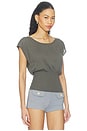 view 2 of 4 Lightweight Knit Dolman Top in Grey