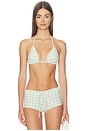 view 1 of 5 Bikini Top in Light Blue Plaid