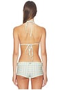 view 3 of 5 Bikini Top in Light Blue Plaid