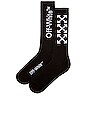 view 2 of 2 Arrow Mid Length Socks in Black & White