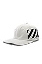 view 2 of 4 Diagonal Baseball Cap in Off White & Black