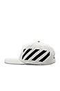 view 3 of 4 Diagonal Baseball Cap in Off White & Black