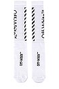 view 2 of 2 CHAUSSETTES DIAG MID LENGTH in White & Black