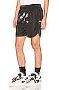 view 3 of 6 Caravaggio Arrow Mesh Shorts in Black & Multi
