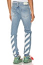 view 1 of 6 Diagonal Stripe Slim Jeans in Bleach White