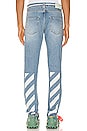 view 5 of 6 Diagonal Stripe Slim Jeans in Bleach White