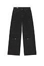 view 6 of 5 Half Arrow Cargo Slouchy Jeans in Stone Undone Black