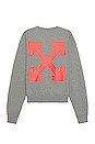 view 2 of 4 Emotion Arrow Over Crewneck in Melange Grey