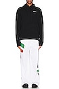 view 4 of 4 Wave Outline Diagonal Slim Hoodie in Black & White