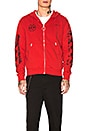 view 2 of 7 Diagonal Stencil Zip Hoodie in Red & Black
