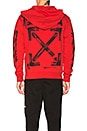 view 5 of 7 Diagonal Stencil Zip Hoodie in Red & Black