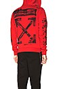 view 6 of 7 Diagonal Stencil Zip Hoodie in Red & Black