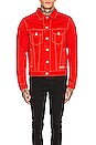 view 3 of 6 Slim Denim Jacket in Red