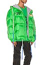 view 3 of 6 Zipped Puffer in Green & Black