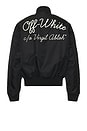 view 1 of 5 Script Bomber Jacket in Black & White