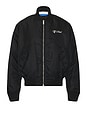 view 2 of 5 Script Bomber Jacket in Black & White