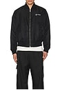 view 4 of 5 Script Bomber Jacket in Black & White