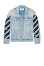 view 1 of 4 Fresco Diagonal Arrow Denim Jacket in Navy Blue