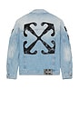 view 2 of 4 Fresco Diagonal Arrow Denim Jacket in Navy Blue