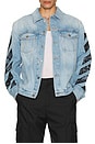 view 3 of 4 Fresco Diagonal Arrow Denim Jacket in Navy Blue
