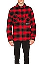 view 2 of 6 Quote Flannel in Red & Black in Red & White