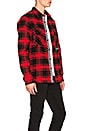 view 3 of 6 Quote Flannel in Red & Black in Red & White