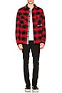 view 5 of 6 Quote Flannel in Red & Black in Red & White