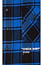 view 7 of 7 Quote Flannel in Blue & Black in Blue & White