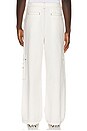 view 3 of 6 PANTALON CARGO SCRIPT in White