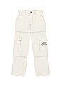 view 5 of 6 PANTALON CARGO SCRIPT in White