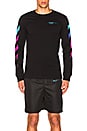 view 2 of 6 Diagonal Gradient Long Sleeve Tee in Black & Multicolor