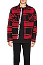 view 3 of 7 스텐실 플란넬 셔츠 in Red & Black