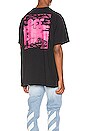 view 1 of 5 T-SHIRT SKULLS FLOATING OVERSIZED in Black & Fuchsia