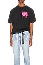 view 2 of 5 T-SHIRT SKULLS FLOATING OVERSIZED in Black & Fuchsia