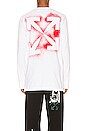 view 4 of 5 Stencil Long Sleeve Tee in White & Red