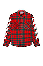 view 1 of 3 Diag Flannel Shirt in Samba & White