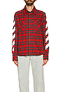view 3 of 3 Diag Flannel Shirt in Samba & White