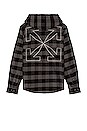 view 1 of 3 Arrow Hoodie Flannel Shirt in Grey