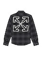view 1 of 4 Outline Arr Flannel Shirt in Grey & White