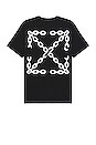 view 1 of 4 Chain Arrow Slim Short Sleeve T-Shirt in Black & White